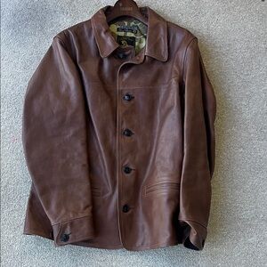 Vans Men's Brown Leather Shirt Jacket
